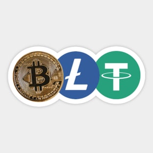 Bitcoin, Litecoin and Tether t-shirts! BLT crypto! Sticker